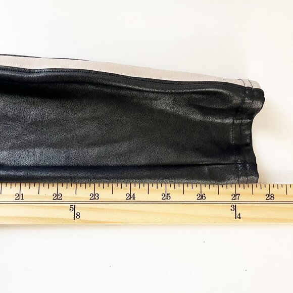 Spanx Faux Leather Tuxedo Stripe Skinny Fit Leggings - Size Small - Picture 7 of 7